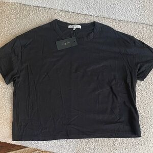 Rag & Bone Mai Boxy Tee. Black. NWT size S